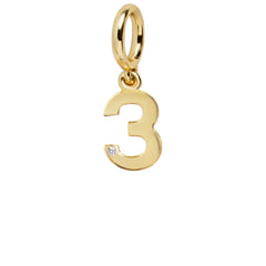 Gold Number Cluster Charm - 3