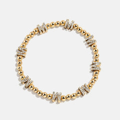 Gold/Pavé Repeating Initial Pisa Bracelet - W