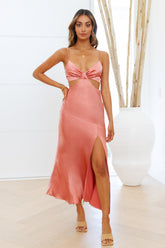 Smile For The Camera Midi Dress Rose