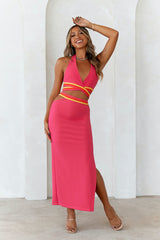 Miami Sunset Strip Maxi Skirt Pink