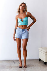 Dream In Silk Top Aqua