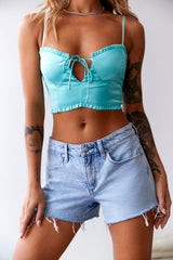 Dream In Silk Top Aqua