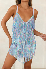 Music Festival Sequin Mini Dress Lilac