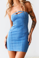 The Eve Denim Dress Blue