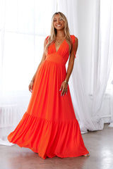 Stand Out Heart Maxi Dress Bright Red