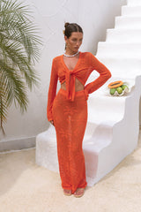 Terra Reversible Crochet Top Orange