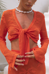 Terra Reversible Crochet Top Orange