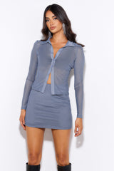 Inspired By Me Mesh Mini Skirt Grey