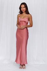 The Samara Satin Maxi Dress Rose