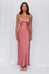 The Samara Satin Maxi Dress Rose