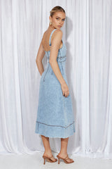 Search For New Denim Midi Dress Blue