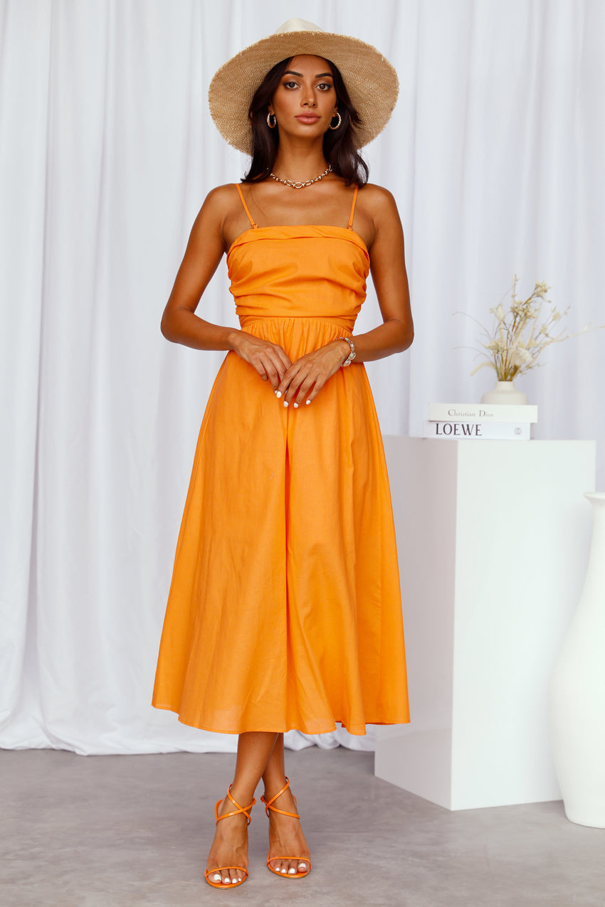 Take Me To The Sun Midi Dress Orange