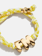 Knotty Initial Custom Bracelet - Bright Yellow Double Letters