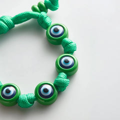 Knotty Good Eye Cord Bracelet - Bright Green
