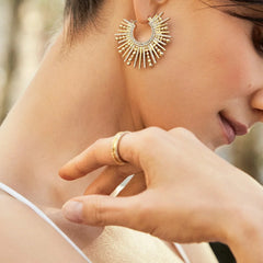 Jaskamal Earrings - Gold/Pavé