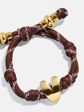 Knotty Initial Custom Bracelet - Brown Single Letter