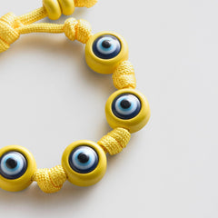 Knotty Good Eye Cord Bracelet - Yellow