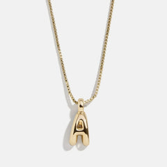 Gwen Mini Bubble Initial Necklace - Gold