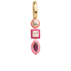 Jeweled Cluster Charm - Pink/Gold