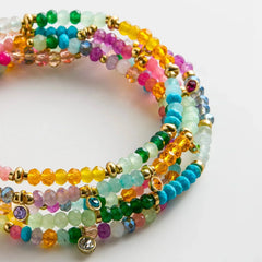 Indya Semi-Precious Layered Bracelet Set - Multi