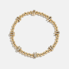 Gold/Pavé Repeating Initial Pisa Bracelet - U