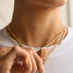 Gwen Mini Bubble Initial Necklace - Gold