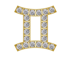 Gemini Zodiac Icon - Pavé Gold