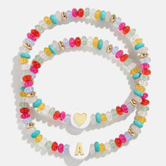 Kids' Initial & Heart Bracelet Set - Multi
