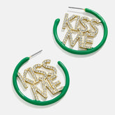 Kiss Me I'm Irish Earrings - Green/Gold