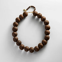 Jane Beaded Necklace - Wood