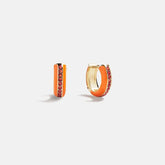 Game Day Enamel Huggie Earrings - Orange