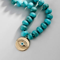 Joan Semi-Precious Evil Eye Necklace - Gold/Turquoise