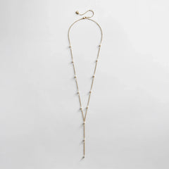 Juliet Pearl Lariat Necklace - Gold/Pearl