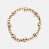 Gold/Pavé Repeating Initial Pisa Bracelet - V