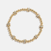Gold/Pavé Repeating Initial Pisa Bracelet - K