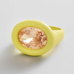 Joy Pop Cubic Zirconia Ring - Peach/Yellow