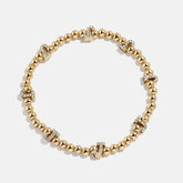 Gold/Pavé Repeating Initial Pisa Bracelet - J