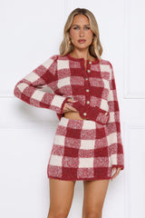 Cosy In London Knit Cardigan Red
