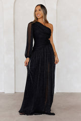 Style Society One Shoulder Maxi Dress Black