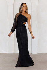 Style Society One Shoulder Maxi Dress Black