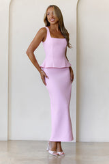 Sculpted Grace Maxi Dress Pink