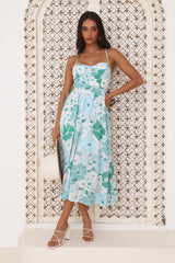 Stay By Your Side Midi Dress Blue