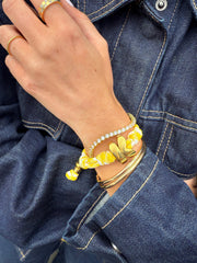 Knotty Initial Custom Bracelet - Bright Yellow Single Letter