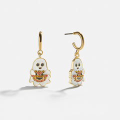 Ghosting Around Glow-In-The-Dark Kids' Halloween Earrings - White