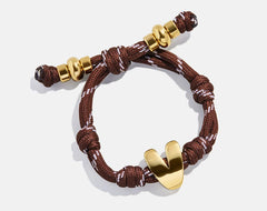 Knotty Initial Custom Bracelet - Brown Single Letter