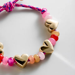 Happy Here Beaded Bracelet - Heart