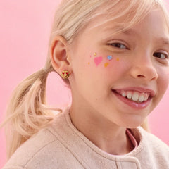 Kids' 18K Gold Heart Eye Emoji Earrings - Heart Eye Emoji