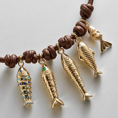 High Tide Fish Collar Necklace - Brown
