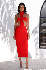 RUNAWAY Dani Midi Dress Red