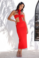 RUNAWAY Dani Midi Dress Red